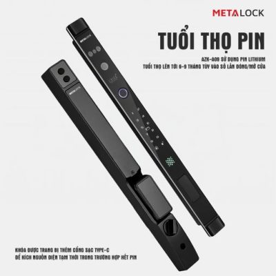 KHÓA THÔNG MINH METALOCK AZK-A09 7 Tuổi thọ Pin cao
