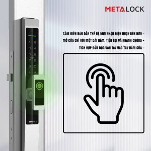 KHÓA CỬA NHÔM KHÓA THÔNG MINH METALOCK AZT-10 14 Vân tay cảm biến có độ nhạy cao