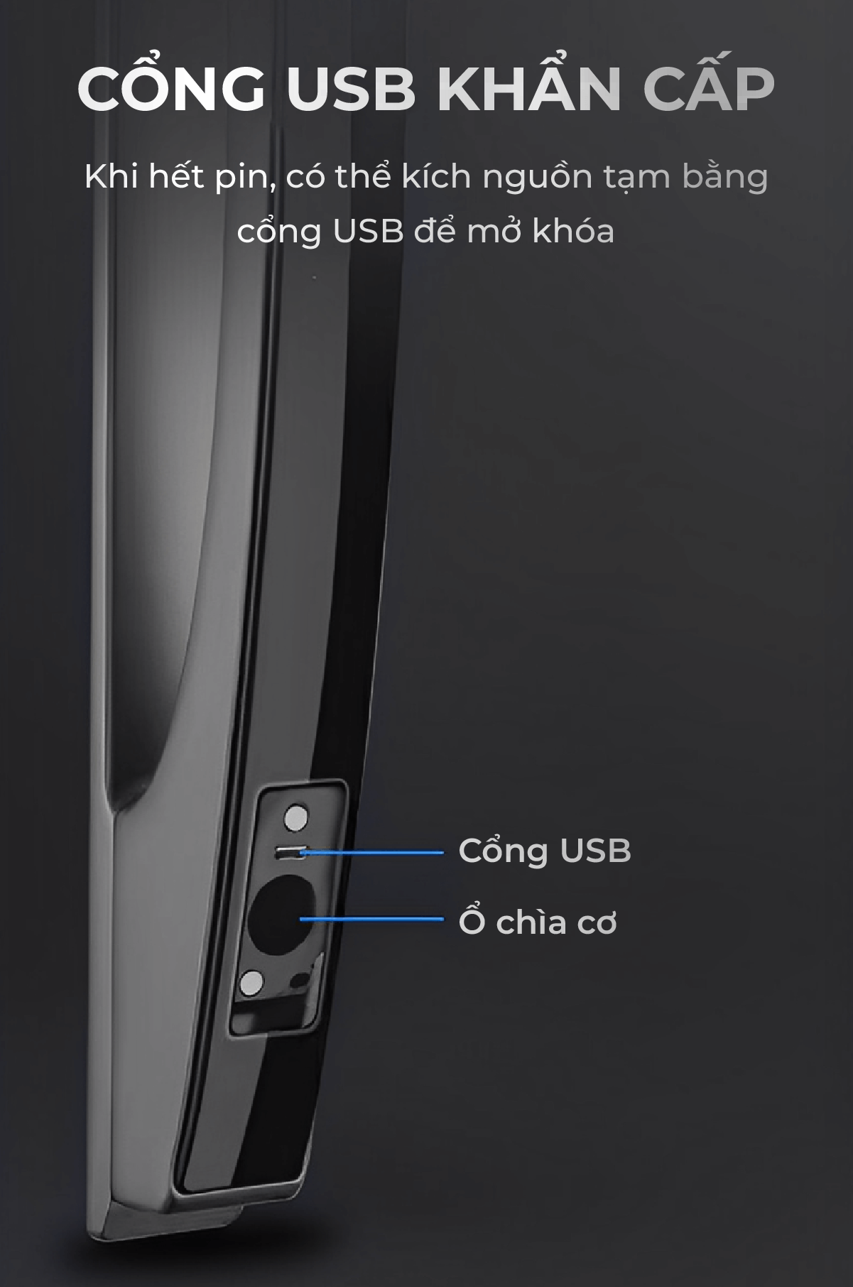 Khóa thông minh Metalock AZK-A04 11 Cổng USB trong trường hợp khẩn cấp