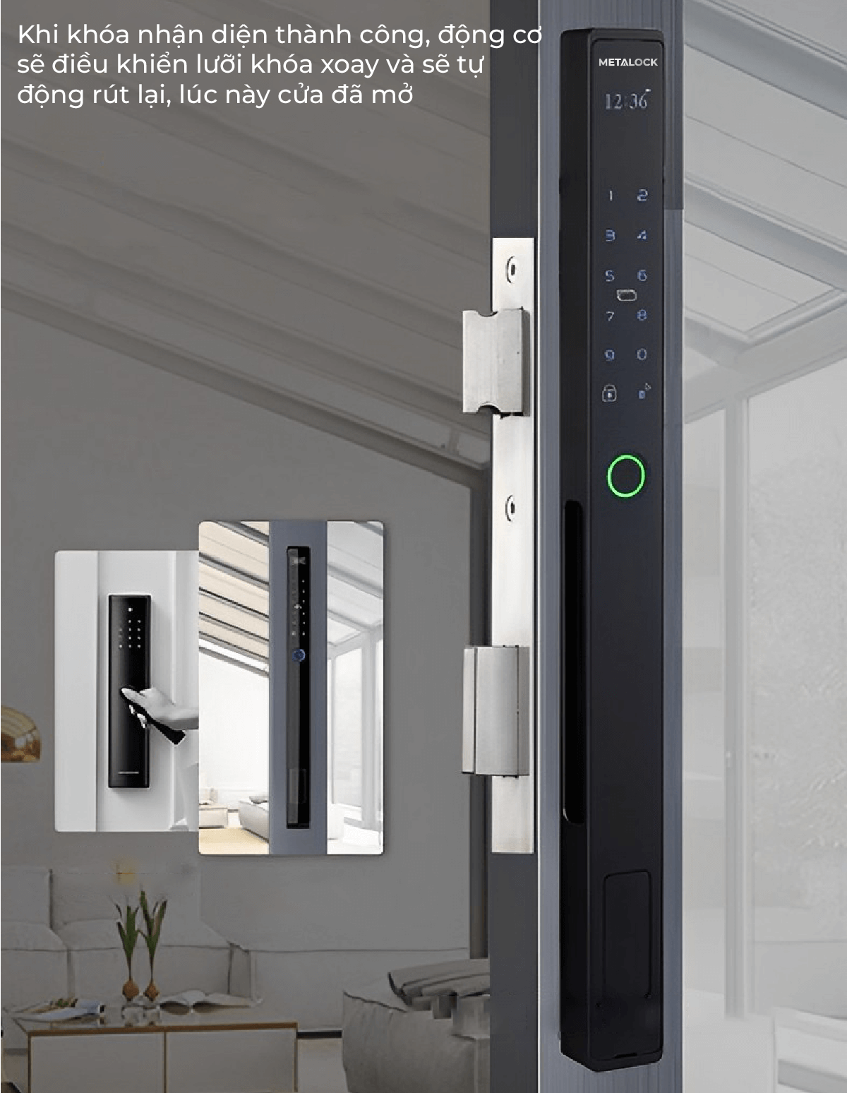 Khóa thông minh Metalock AZK-A05 3 Khóa hoàn toàn tự động