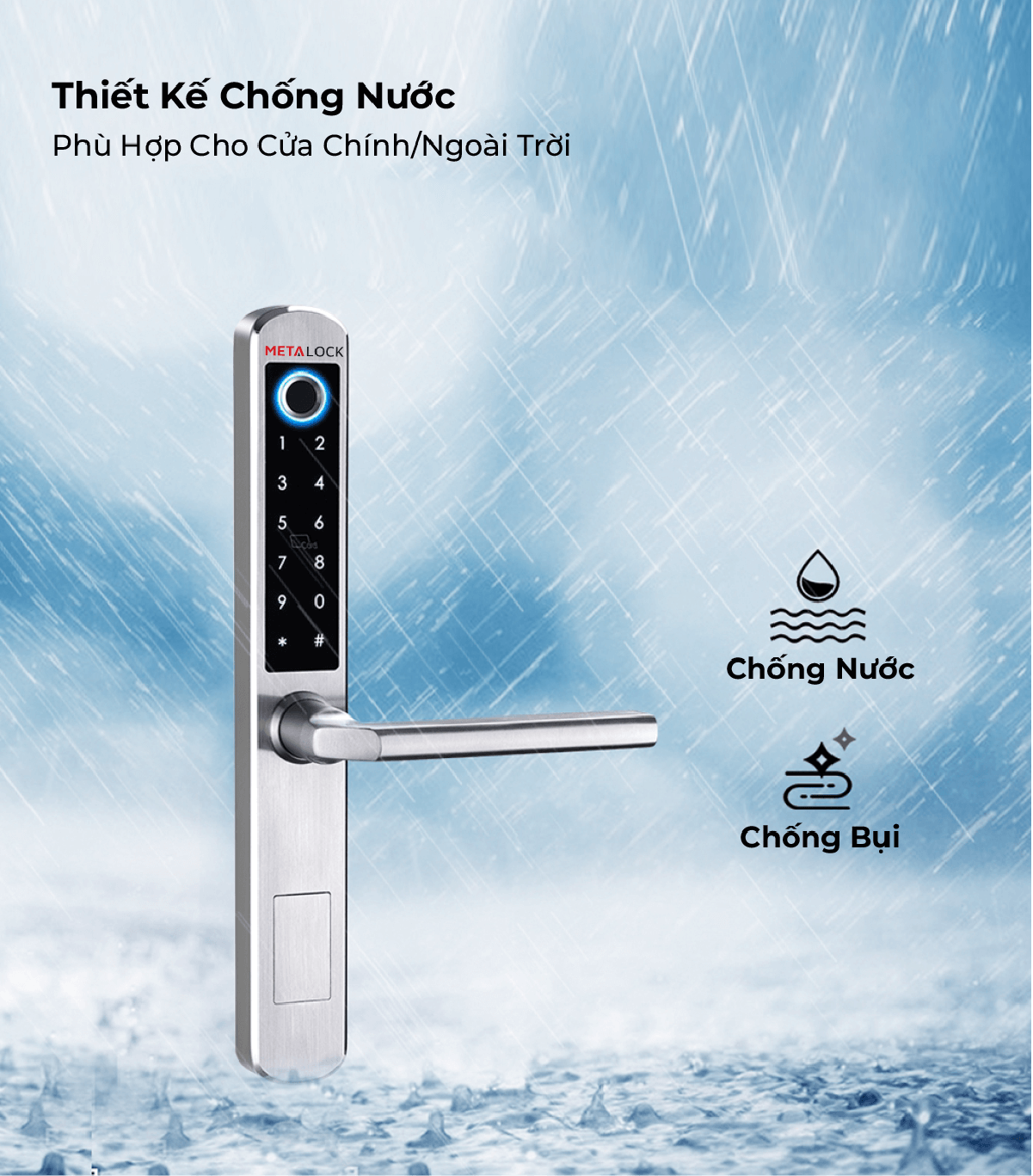 Khóa thông minh Metalock AZT-01 4 Tăng khả năng chống nước