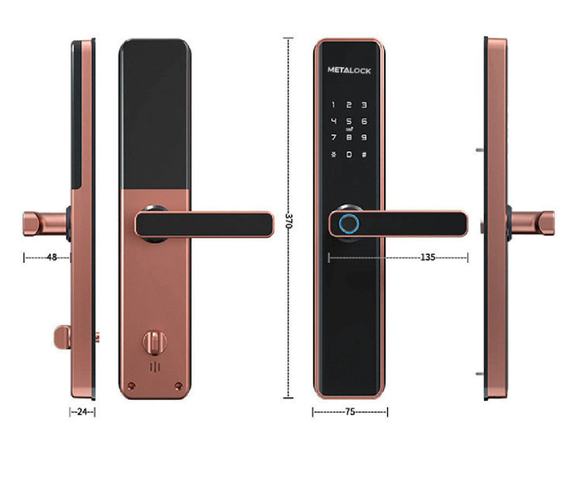 Khóa thông minh Metalock AZT-12B 6 Phù hợp cho cửa kích thước lớn