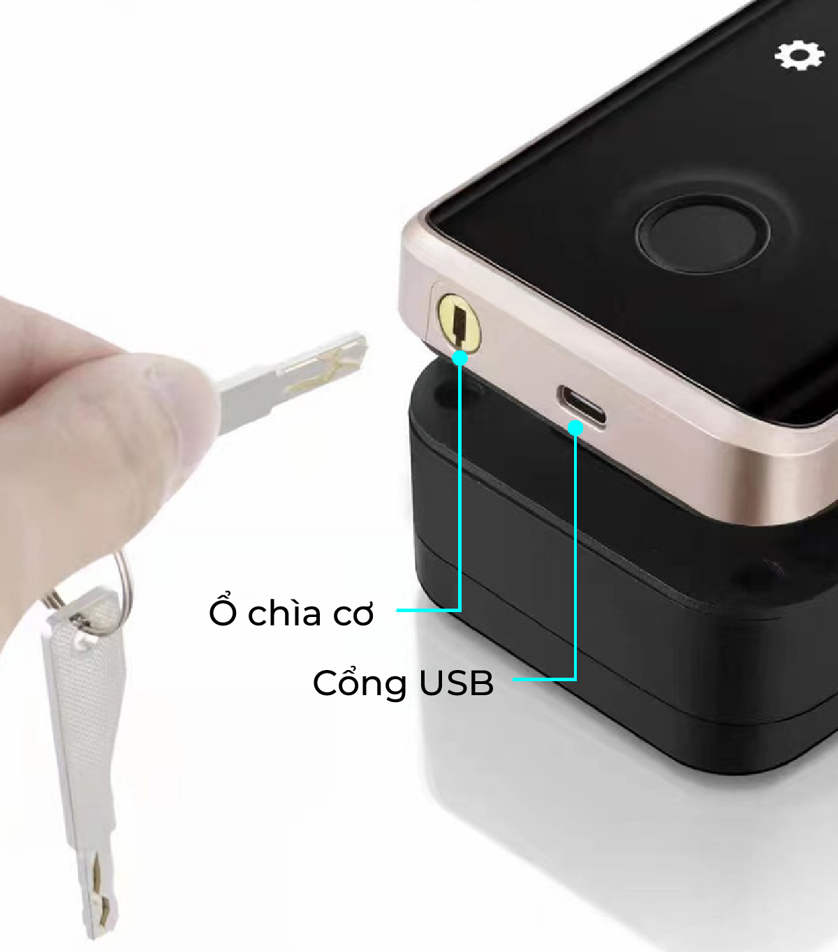 Khóa thông minh Metalock AZT-18 Pro 8 Khóa thông minh Metalock AZT-18 Pro mở khóa bằng chìa khóa cơ