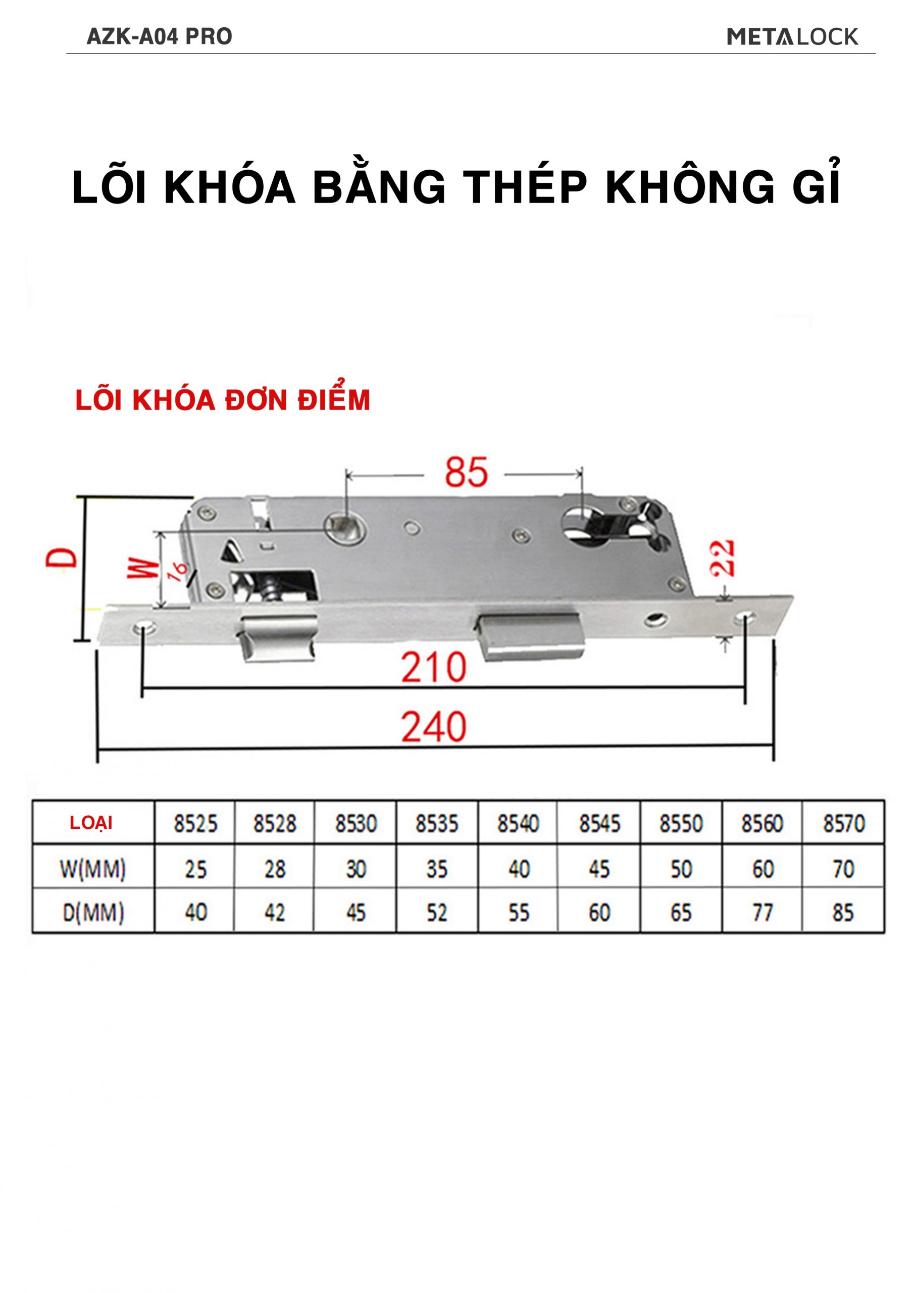 Khóa thông minh nhận diện khuôn mặt Metalock AZK-A04 Pro Khóa thông minh nhận diện khuôn mặt Metalock AZK-A04 Pro