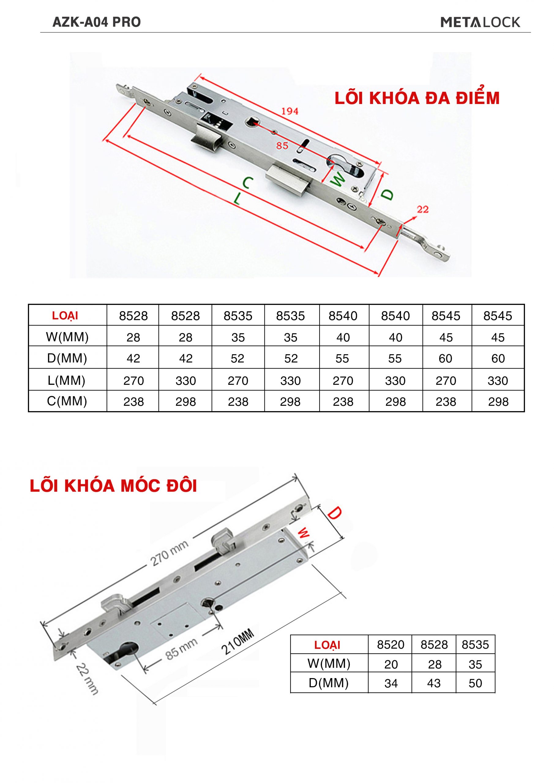 Metalock AZK-A04 Pro Khóa thông minh nhận diện khuôn mặt Metalock AZK-A04 Pro